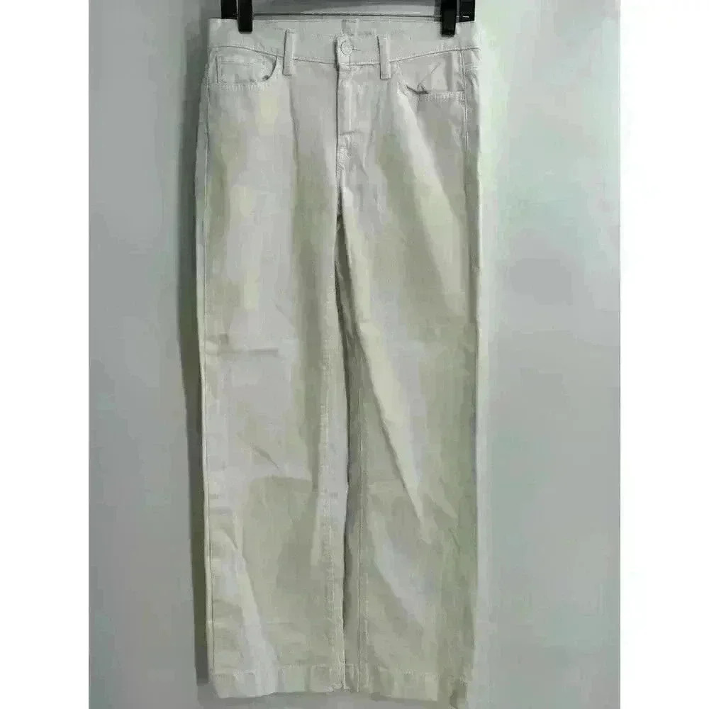 7‎ For All Mankind Women's Ginger Wide Leg White Denim Jeans Size 28